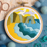Dorset Days Landscape Embroidery Kit with Hoop, Hawthorn Handmade