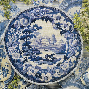 Glorafilia Tapestry Kit Needlepoint Kit, English China Plate