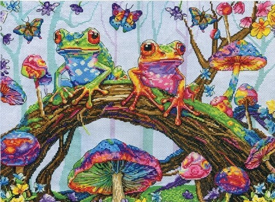 Fantasy Frogs Cross Stitch Kit, Design Works 3559