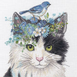 Floral Crown Cat Cross Stitch Kit, Dimensions D70-35433