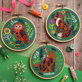 Folk Owl Embroidery Kit with Hoop, Hawthorn Handmade