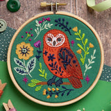 Folk Owl Embroidery Kit with Hoop, Hawthorn Handmade