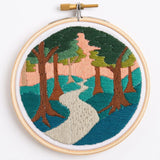 Forest Walk Landscape Embroidery Kit with Hoop, Hawthorn Handmade