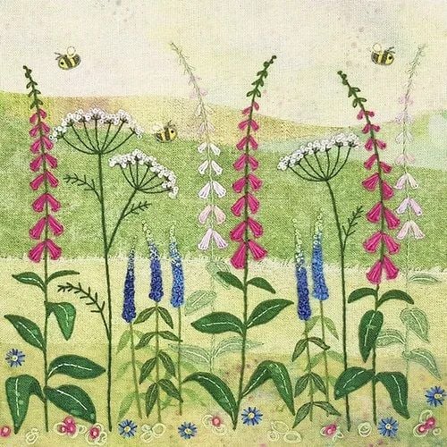 Foxgloves Embroidery Kit, Beaks and Bobbins