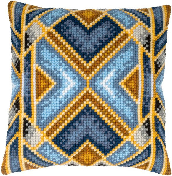 Geometric Blue CROSS Stitch Tapestry Kit, Vervaco PN-0201800