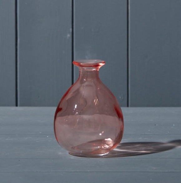 Rose Pink Glass Bud Vase, Posy Vase - 12cm