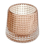 Champagne Textured Glass Tealight Candle Holder - 7cm