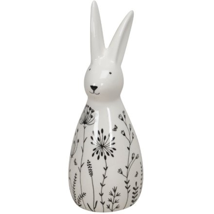 Ceramic White Rabbit Ornament - 14.5cm