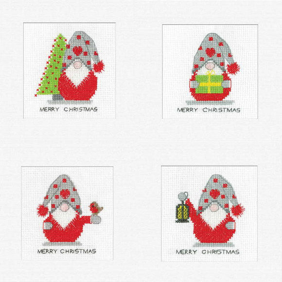 Gonk Christmas Card Cross Stitch Kits, Heritage Crafts