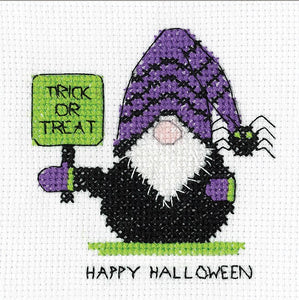 Trick or Treat, Gonk Halloween Card Cross Stitch Kits - Heritage Crafts