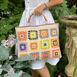 Glorafilia Tapestry Kit, Needlepoint Kit Granny Squares Bag