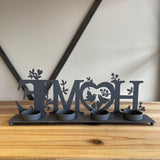 Rustic Grey Metal Home Tealight Candle Holder - 31cm