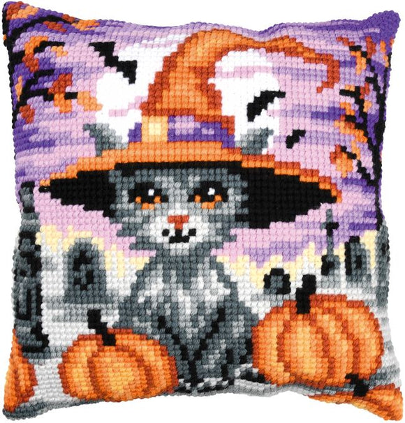 Halloween Kitten CROSS Stitch Tapestry Kit, Vervaco PN-0207492