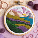 Highland Hike Landscape Embroidery Kit with Hoop, Hawthorn Handmade