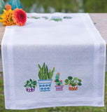 House Plants Tablecloth Embroidery Kit Runner, Vervaco PN-0199691