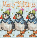 Huffin' Puffin Christmas Card Cross Stitch Kit, Bothy Threads
