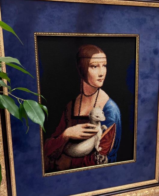 Lady with an Ermine Cross Stitch Kit, Da Vinci, Riolis R2222