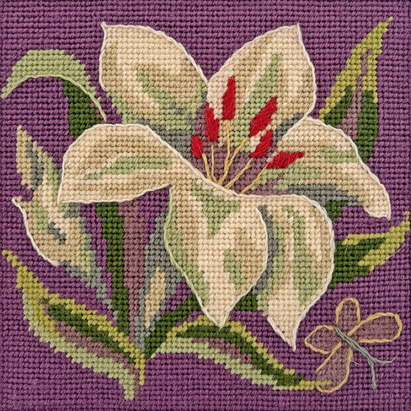 Lily on Mauve, Glorafilia Needlepoint Kit