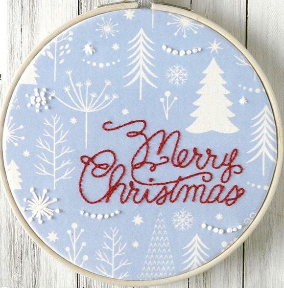 Merry Christmas Embroidery Kit, Leisure Arts LAK51122