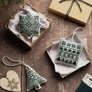 Nordic Linen Cross Stitch Kit, Christmas Decorations (x3), Anchor AKE0029\00002