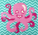Octopus Tapestry Kit, Needlepoint Starter, Sew Needlecraft