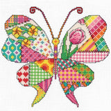 Patchwork Butterfly Cross Stitch Kit, Heritage Crafts - Michaela Learner