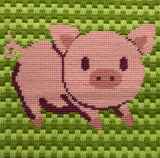 Pig Tapestry Kit, Needlepoint Starter, Sew Needlecraft