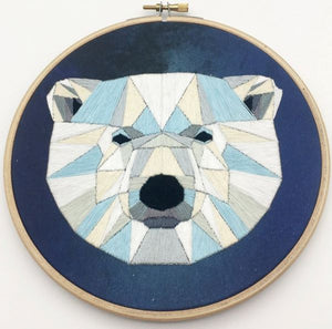 Polar Bear Embroidery Kit, Cinnamon Stitching