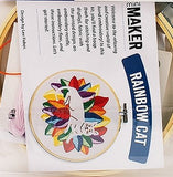 Rainbow Cat Embroidery Kit, Leisure Arts LEA49807