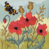 Red Poppies Long Stitch Kit, Derwentwater Designs LSRP