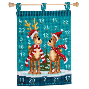 Reindeer Advent Wall Hanging CROSS Stitch Tapestry Kit, Vervaco PN-0147503