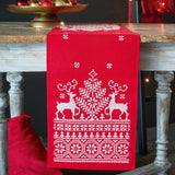 Reindeer Printed Cross Stitch Tablecloth Embroidery Kit Runner, Vervaco PN-0144752