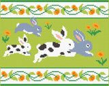 Run Rabbit Run Tapestry Kit, Needlepoint Kit, The Fei Collection