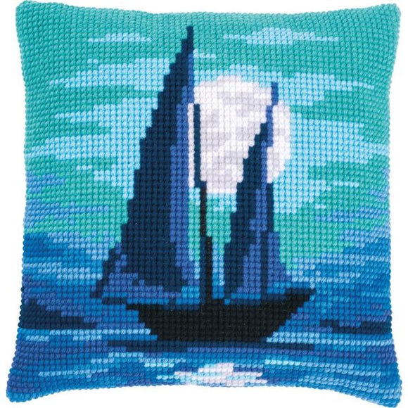Sailboat in Moonlight CROSS Stitch Tapestry Kit, Vervaco PN-0187488