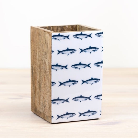 Sealife Fish Wooden Enamel Accessory Box - 16cm