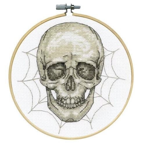 Skull Cross Stitch Kit, (with hoop) Design Works 7155