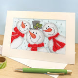 Snowman Selfie Christmas Card Cross Stitch Kit, Bothy Threads