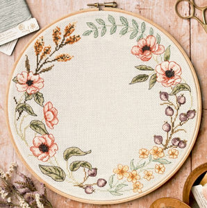 Summer Wreath Cross Stitch Kit, Meadow Collection, Anchor ALXE004