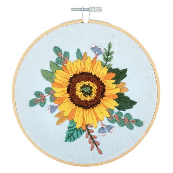 Sunflower Embroidery Kit, with hoop, Trimits TCK061