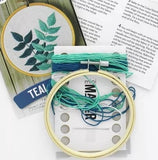 Teal Leaves Embroidery Kit, Leisure Arts LEA50753