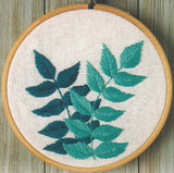 Teal Leaves Embroidery Kit, Leisure Arts LEA50753
