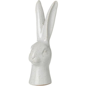 Porcelain White Rabbit Head Ornament - 16cm