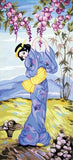 Wisteria Geisha Tapestry Canvas, Needlepoint -Grafitec C08-053