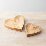 Natural Chunky Wooden Heart Dish, Trinket Tray  - 15cm