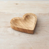 Natural Chunky Wooden Heart Dish, Trinket Tray  - 15cm