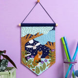 Woodland Wool Felt Embroidery Kit Wall-Hanging, Hawthorn Handmade
