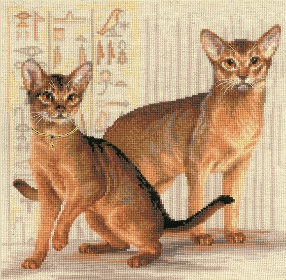 Abyssinian Cats Cross Stitch Kit Riolis R1671