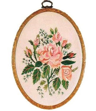 Alba Rose Oval Embroidery Kit, Design Perfection E602