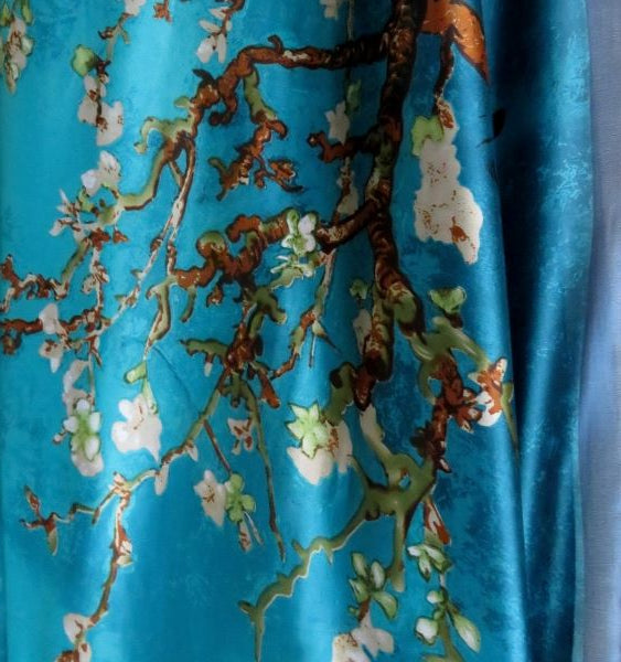 SILK Scarf - Van Gogh Almond Blossom Silk Fabric Scarf / Shawl