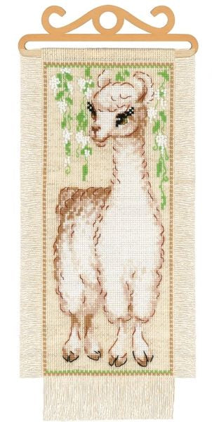 Alpaca Cross Stitch Kit Banner, Riolis R1890